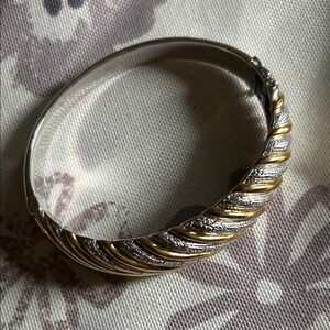 Twist Design Gold and Silver Bracelet